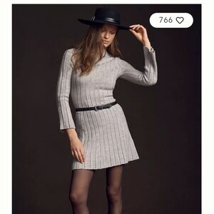 NWT 1X By Anthropologie Long-Sleeve A-Line Sweater Mini Dress